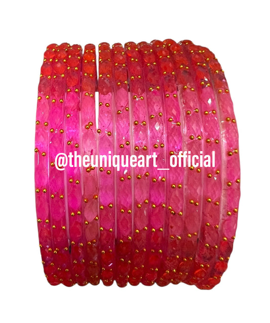 Pink Raindrop Bangles (Pink JML)