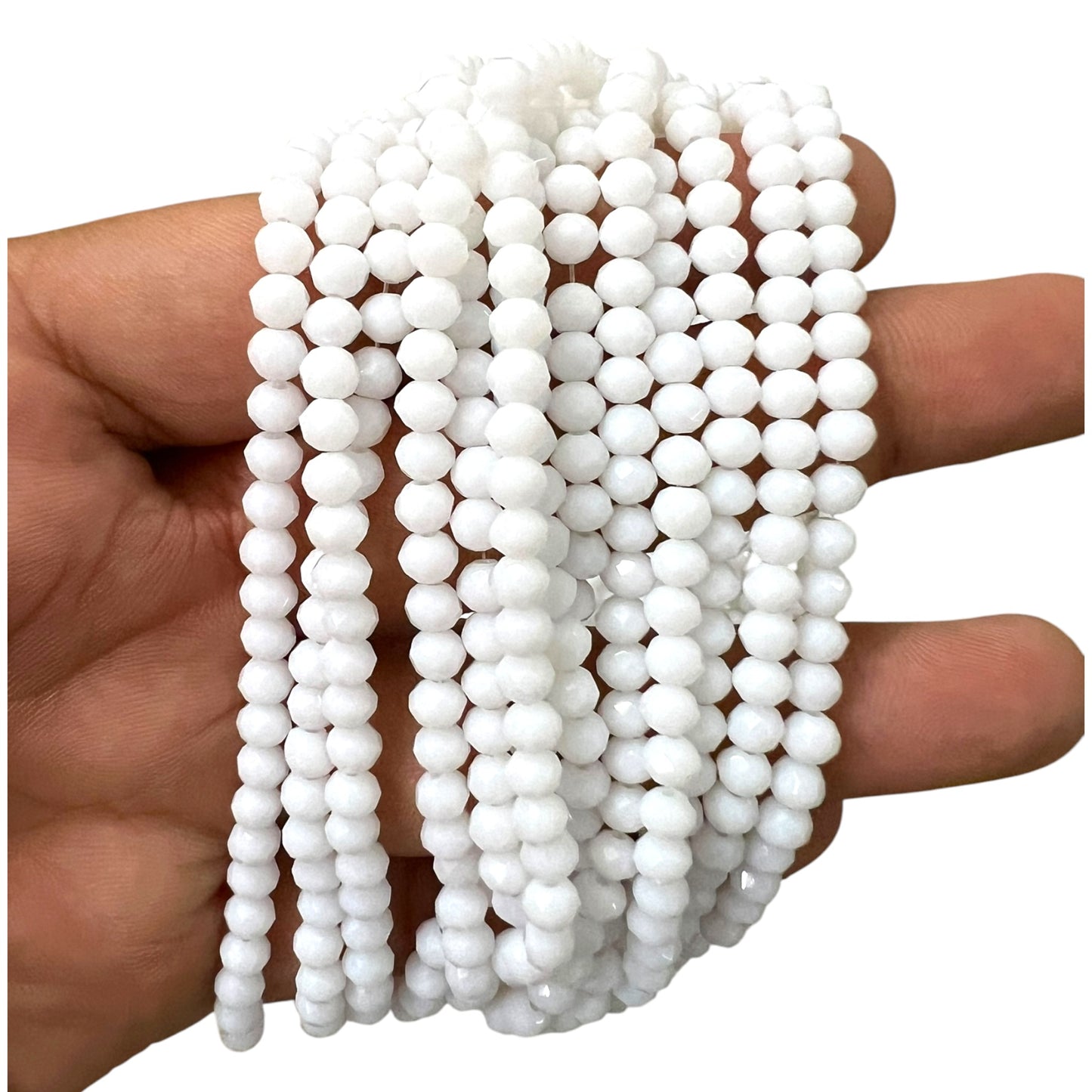 White 4mm Crystal Beads