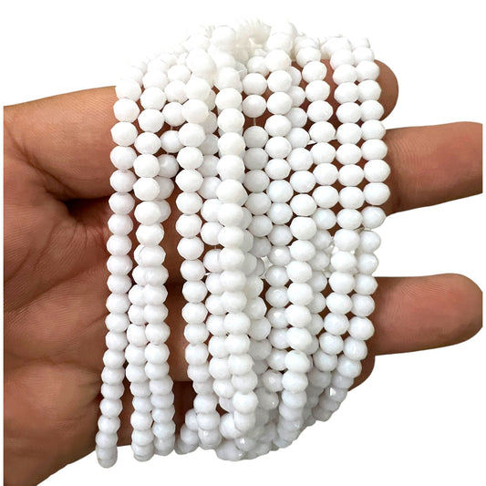 White 4mm Crystal Beads