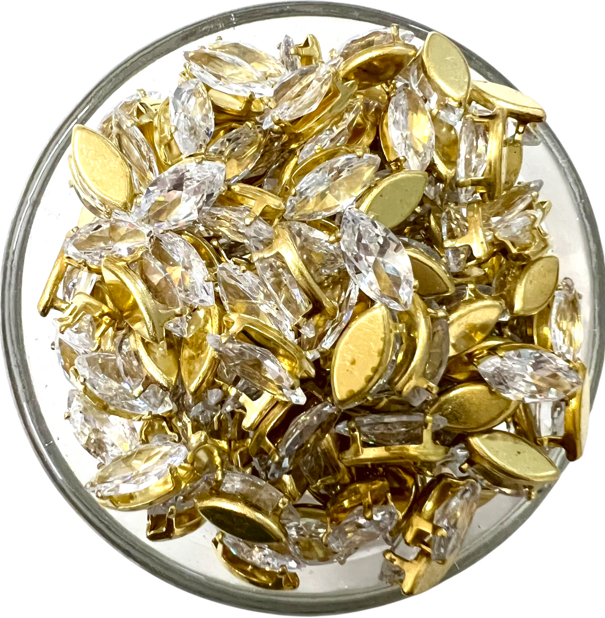 Sparkling 5x10 eye AD clip stone bead with precision facets for custom jewelry making.