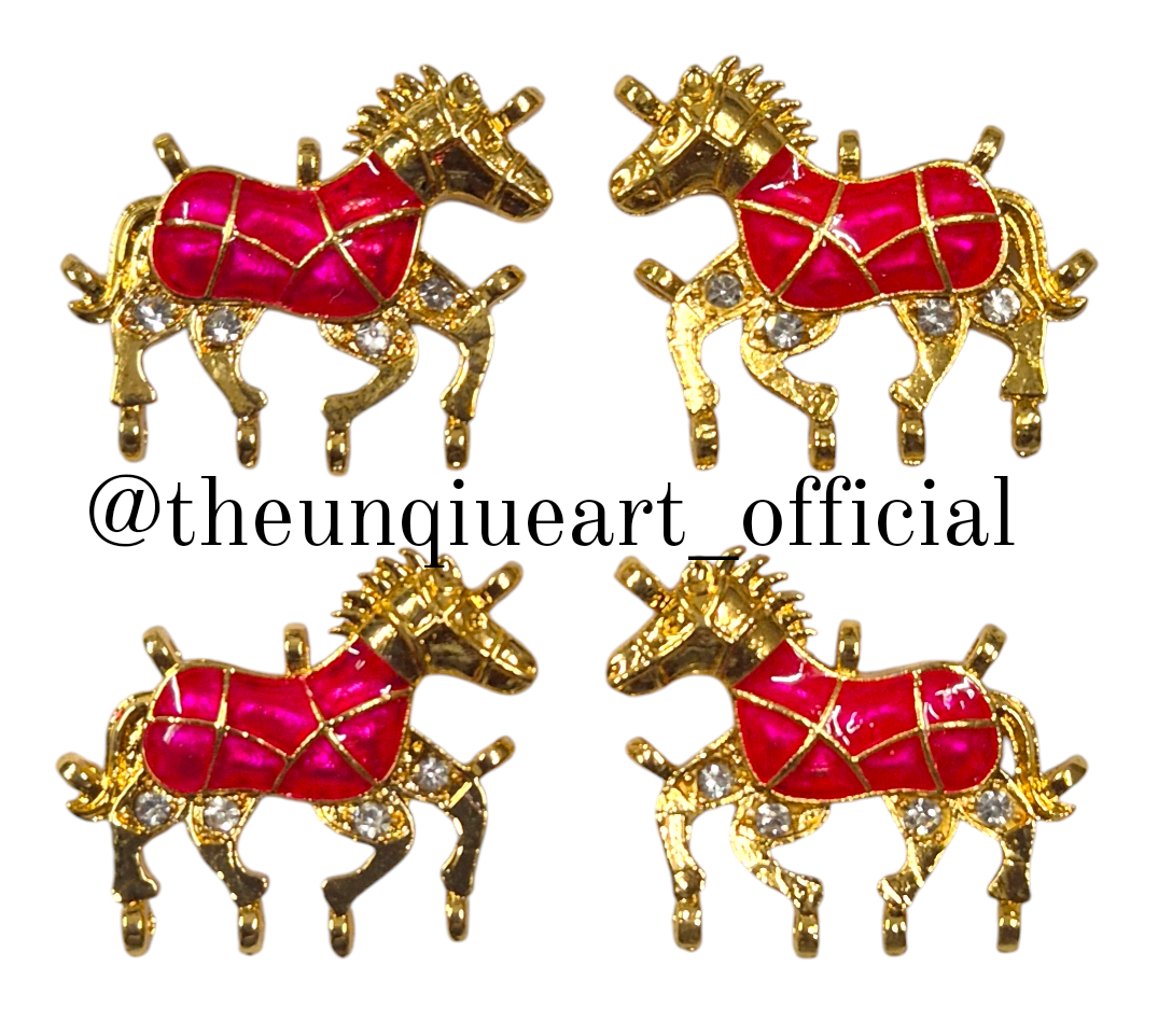 Horse Rani Pink Pair Right & Left with Stones