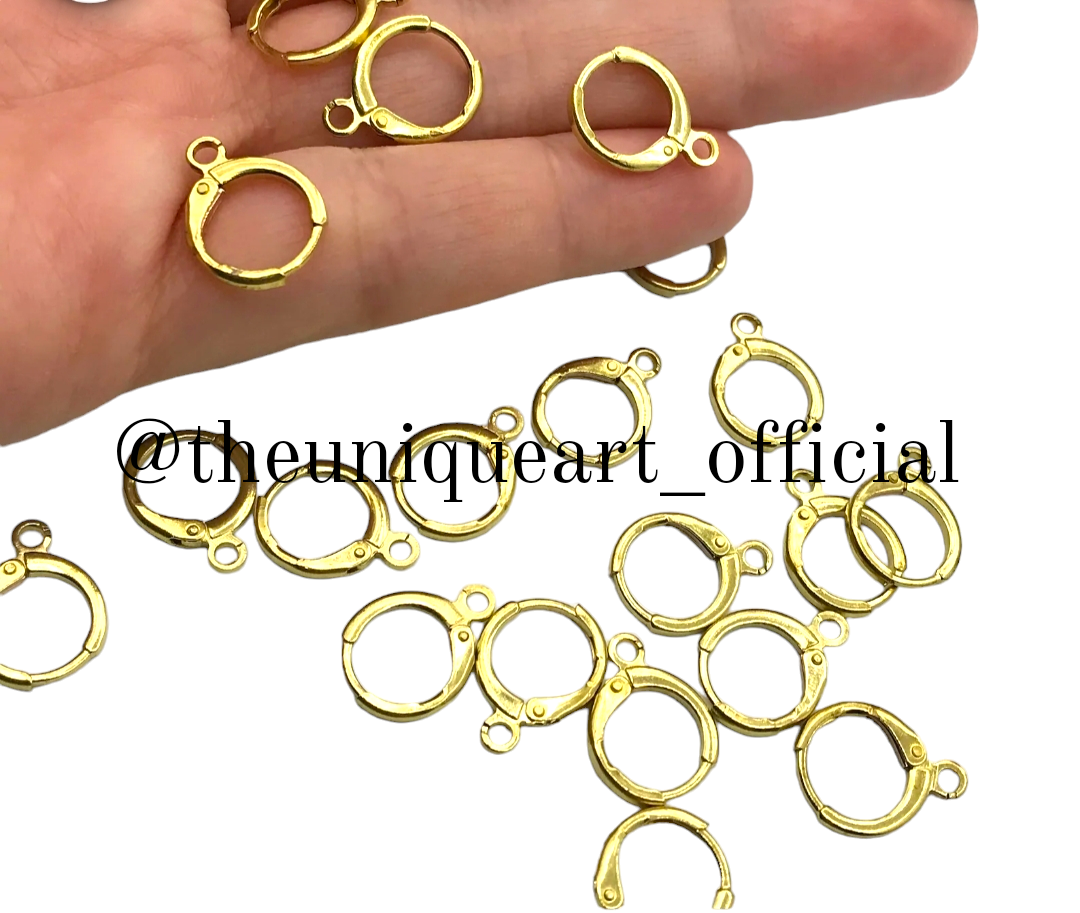 High Quality Round Lever Earring Hooks with Open Jump Rings Set, Round French Hook Ear Wire and DIY Jump Hooks.