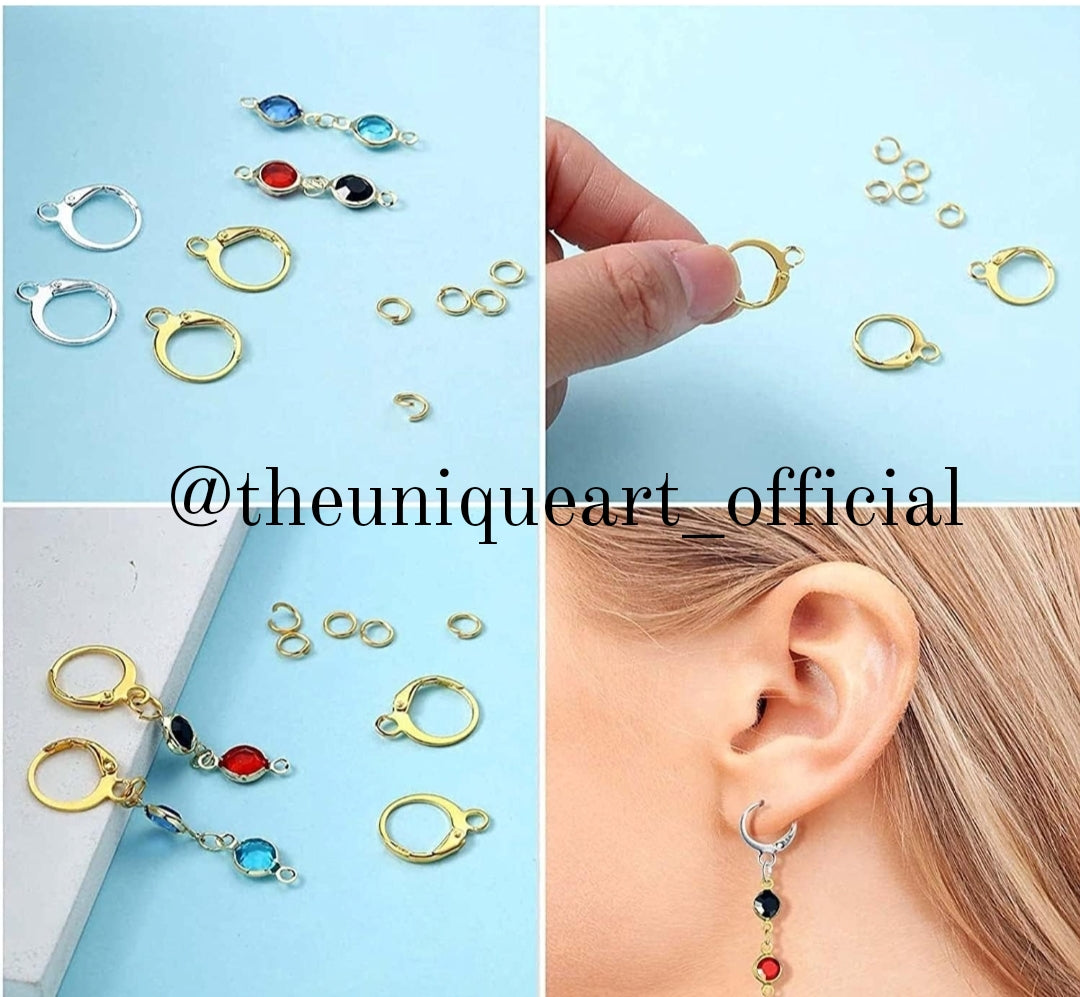 High Quality Round Lever Earring Hooks with Open Jump Rings Set, Round French Hook Ear Wire and DIY Jump Hooks.