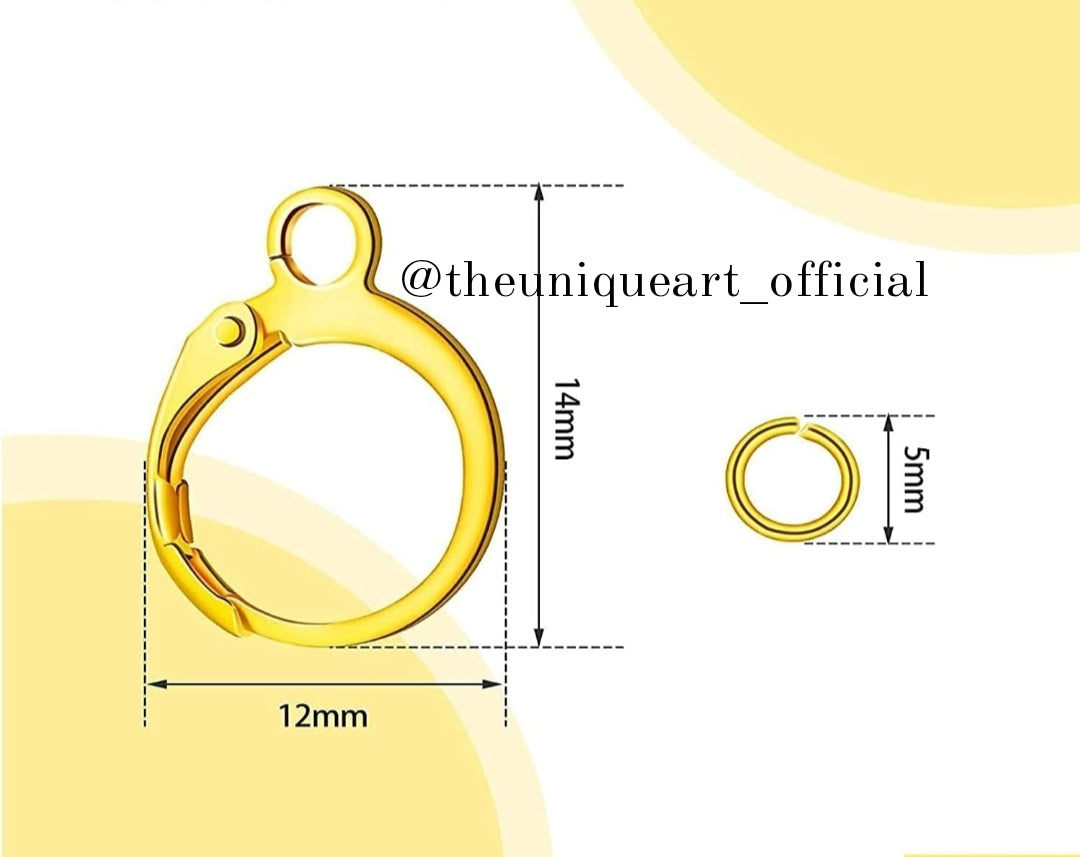 High Quality Round Lever Earring Hooks with Open Jump Rings Set, Round French Hook Ear Wire and DIY Jump Hooks.