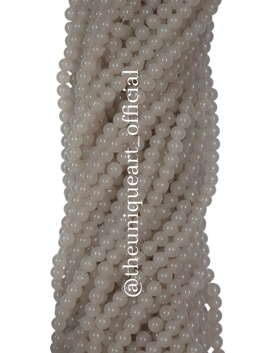 Dusty Grey Glass Jelly Beads