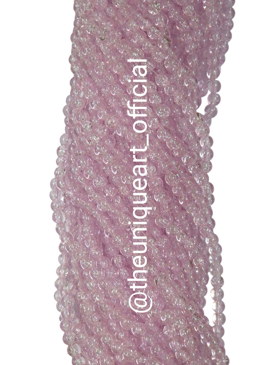 Light Pink Crackle Glass Beads 8mm