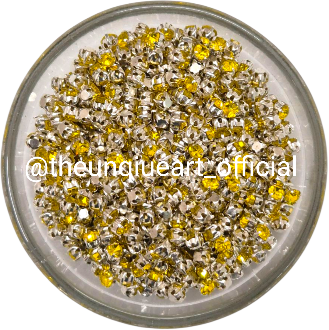 3mm Round Clip Stone Yellow