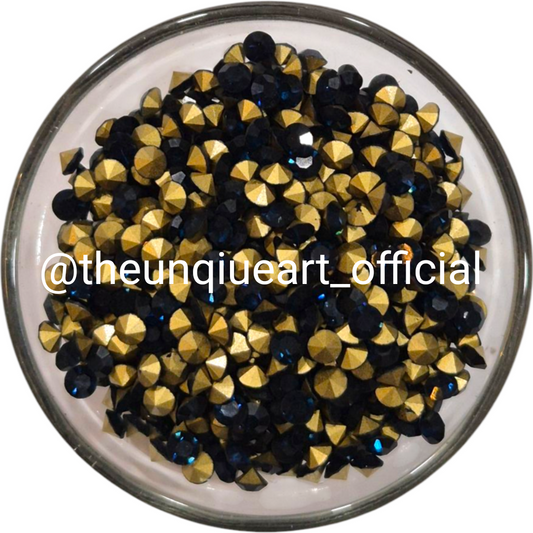 Navy Blue 16ss Zircon Glass Stone