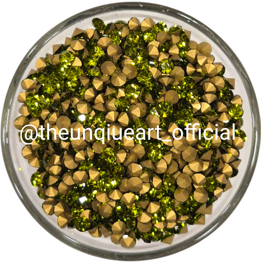 Olive Green 16ss Zircon Glass Stone