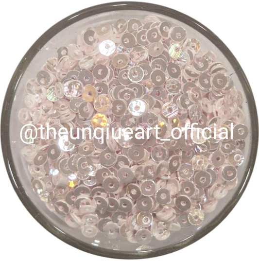 4mm Light Pink Opal Glass Sequins