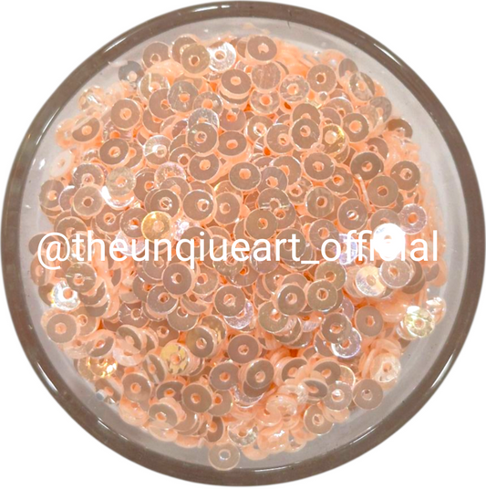 4mm Peach Opal Glass Sequins