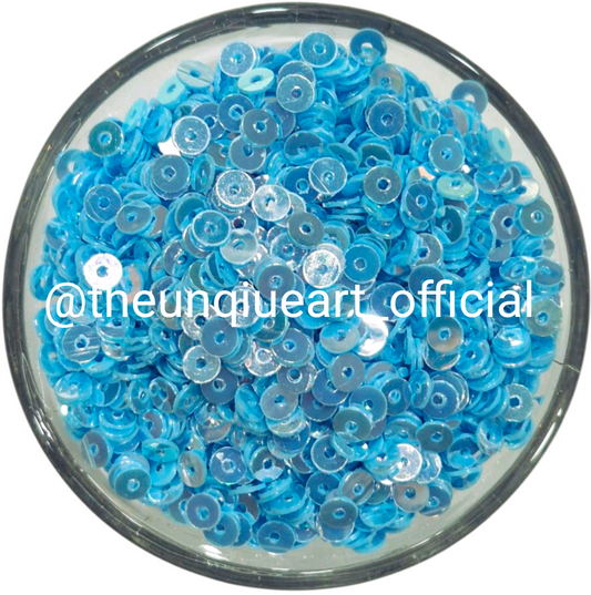 4mm Light Blue Opal Glass Sequins
