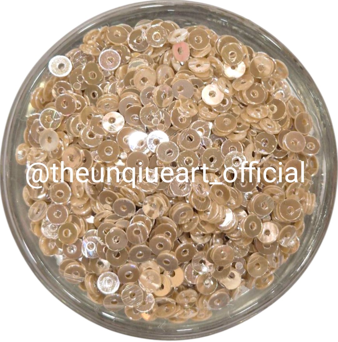 4mm Beige Opal Glass Sequins