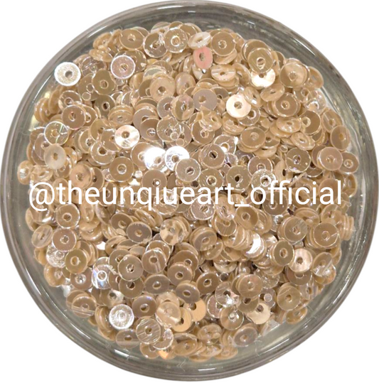 4mm Beige Opal Glass Sequins
