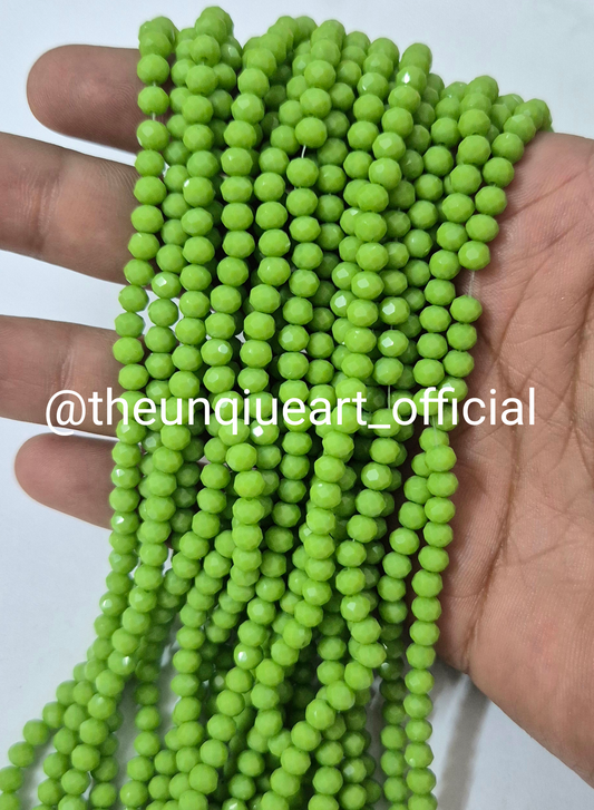 Opaque Light Green 4mm Crystal Beads