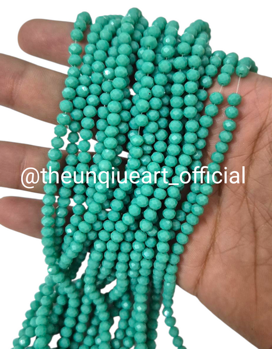 Opaque Sea Green 4mm Crystal Beads