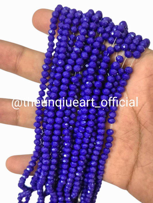 Blue Opaque 4mm Crystal Beads