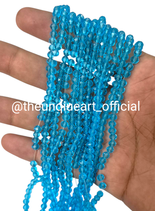 Light Blue Trans 4mm Crystal Beads