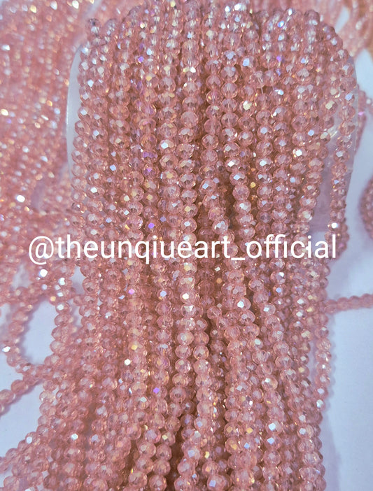 Peach Rainbow 4mm Crystal Beads