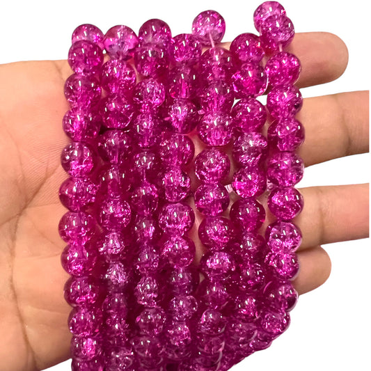 Rani Crackle Glass Beads 8mm