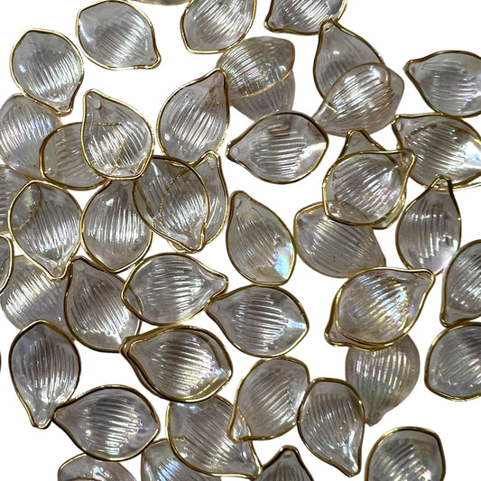 White Rainbow Petal Beads