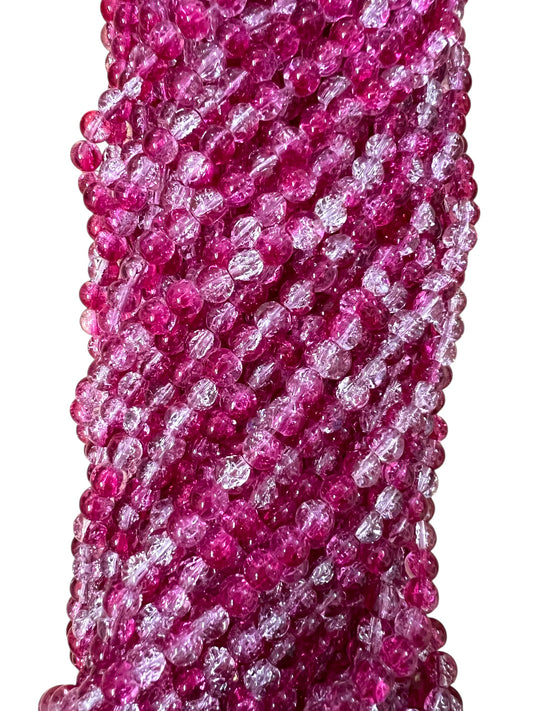 New Rani Crackle Glass Beads 8mm