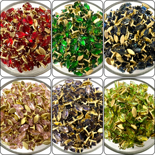 Combo of 6 Colours 4x8mm Eye AD Stones (120 Pcs)