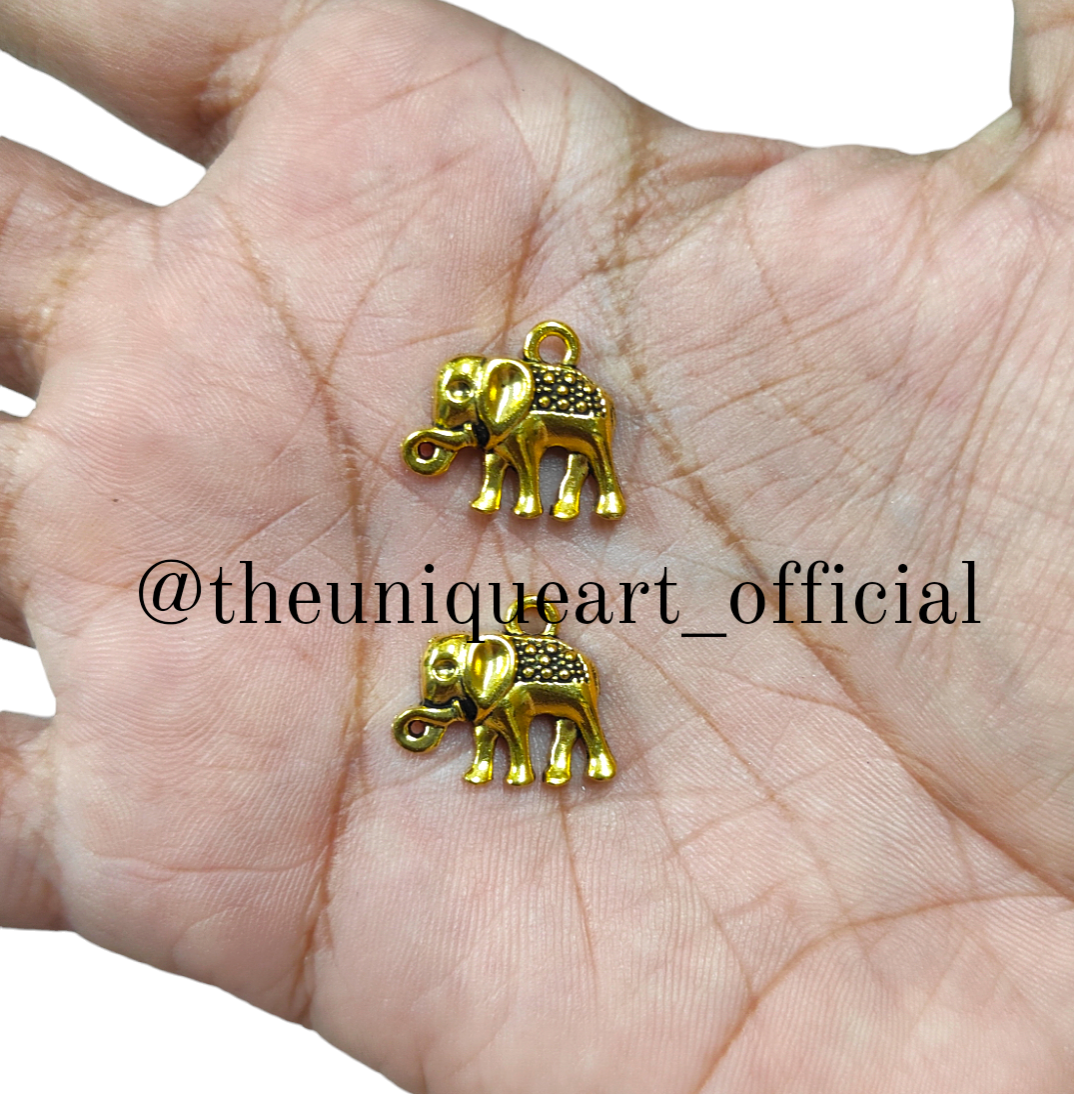 Elephant Charm Metal Gold 1.7CM