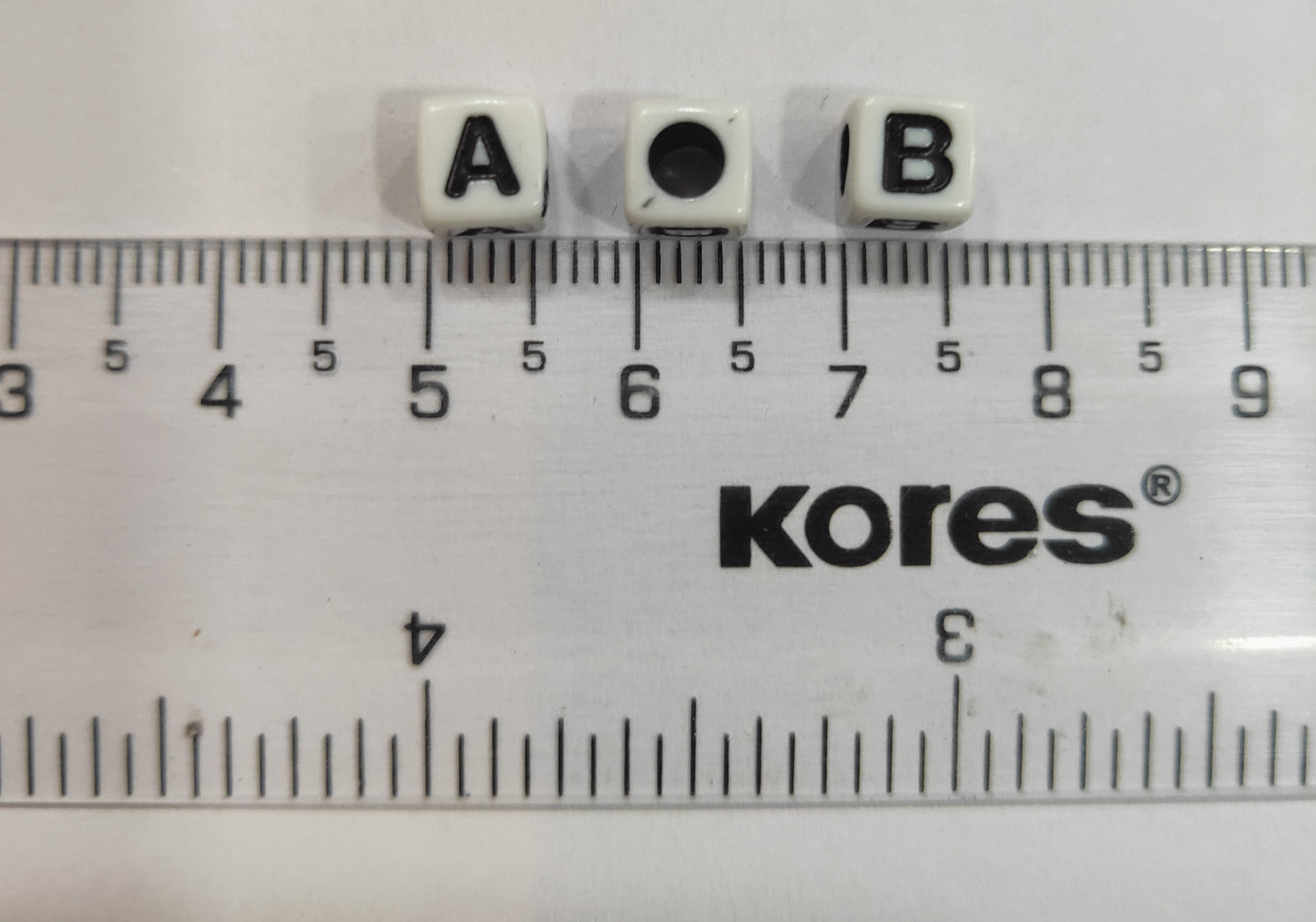 Black & White Cubic Alphabet Beads