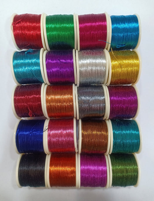 Multicolour Metallic Thread Pack of 20 Pieces