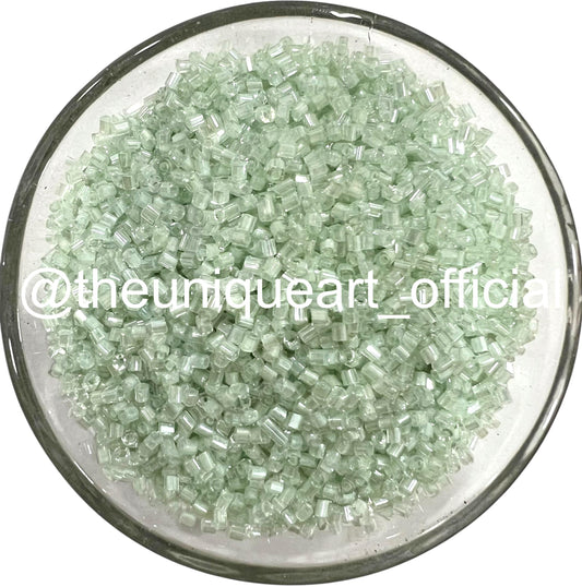Pastel Green Cut Beads