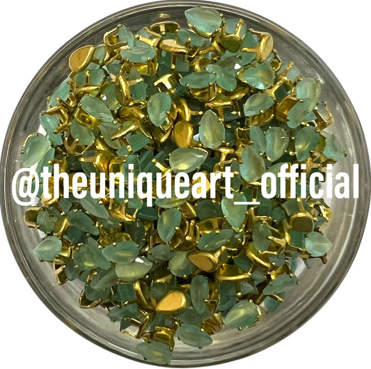 4x6mm Drop Mint Green Ad Clip Stone