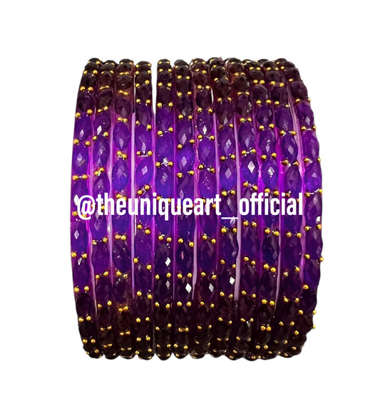 Purple Raindrop Bangles (Jamni)