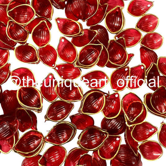 Maroon Petals Beads