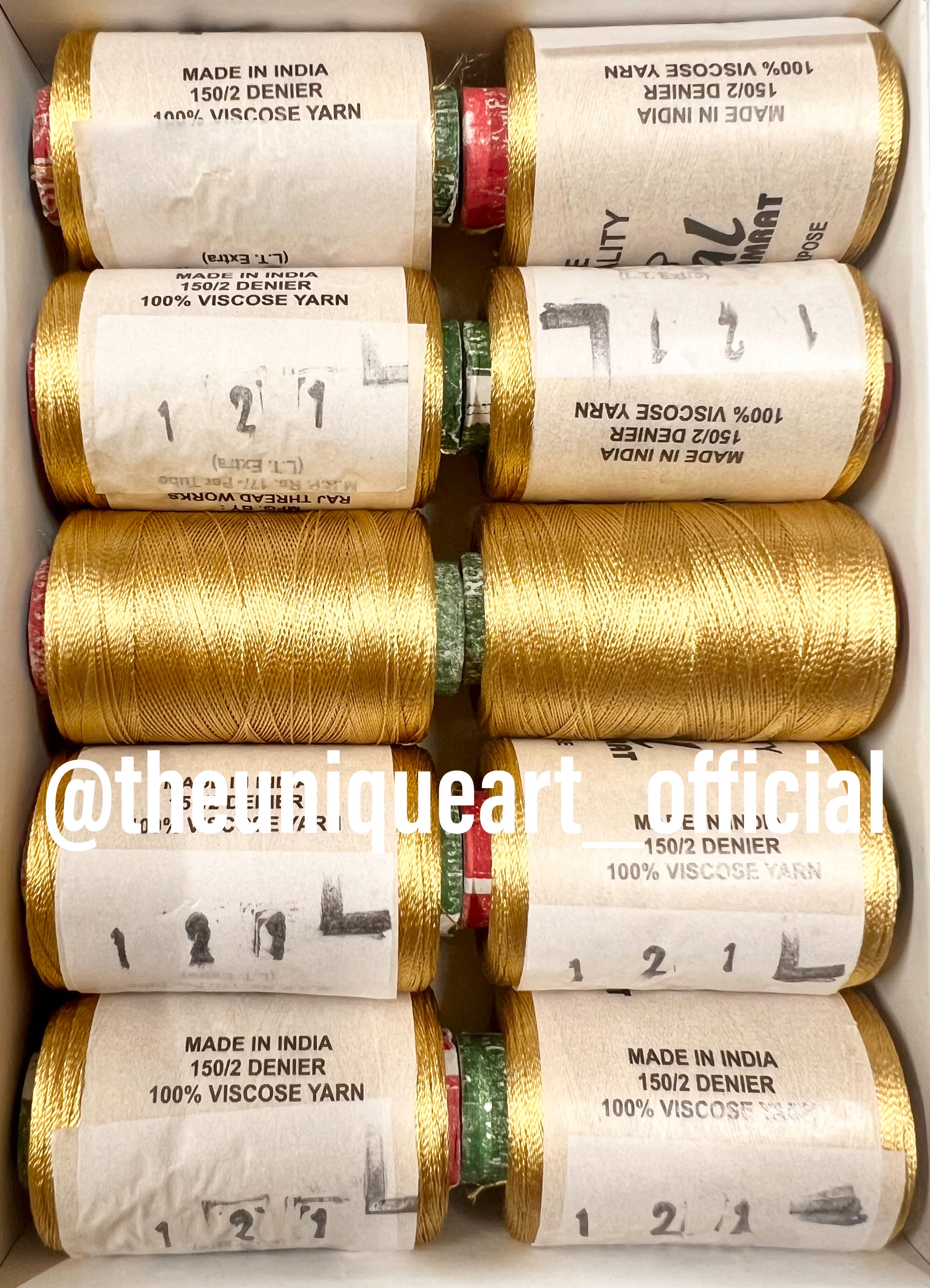 Golden Beige Silk Thread – The Unique Art