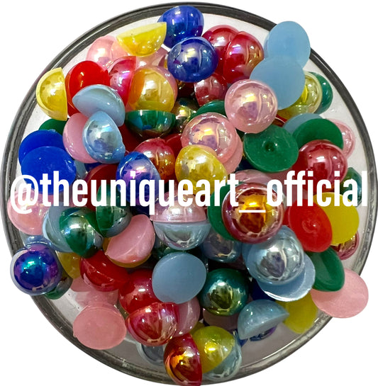 Multi Rainbow Half Cut Beads 8mm