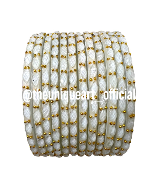 White Raindrop Bangles (White)