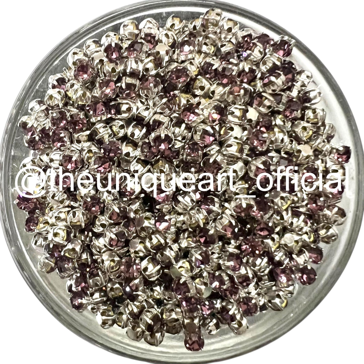 3mm Round Clip Stone Light Amethyst