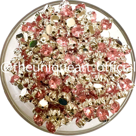 Pink 5mm Round Clip Stone