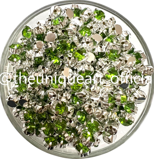 Light Green 5mm Round Clip Stone