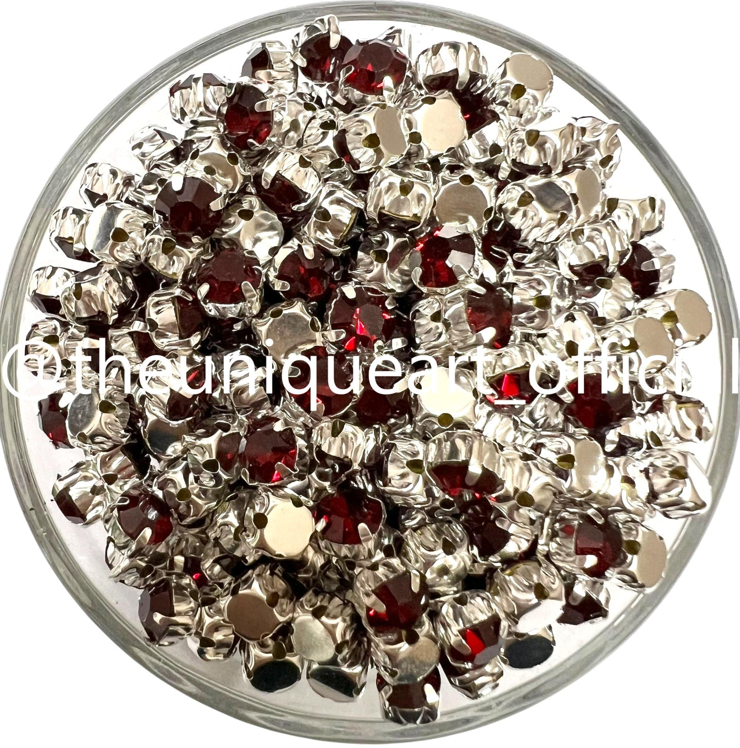 Maroon 5mm Round Clip Stone
