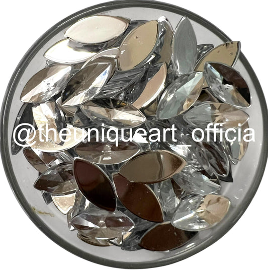 7x15mm eye-shaped flat base acrylic beads for detailed embroidery and custom jewelry making
