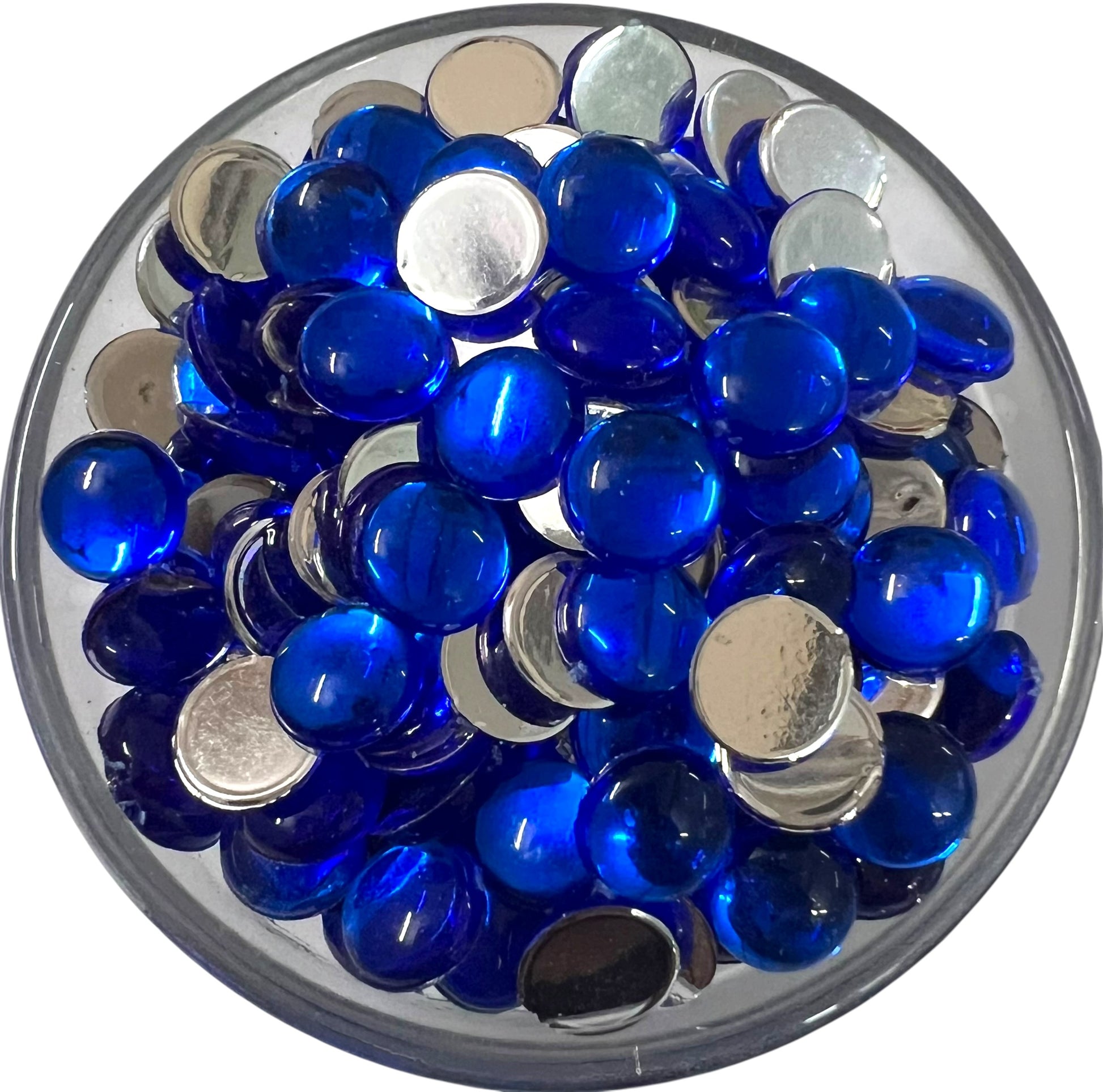 blue 8mm round acrylic flat base beads for jewelry making and traditional Aari embroidery work