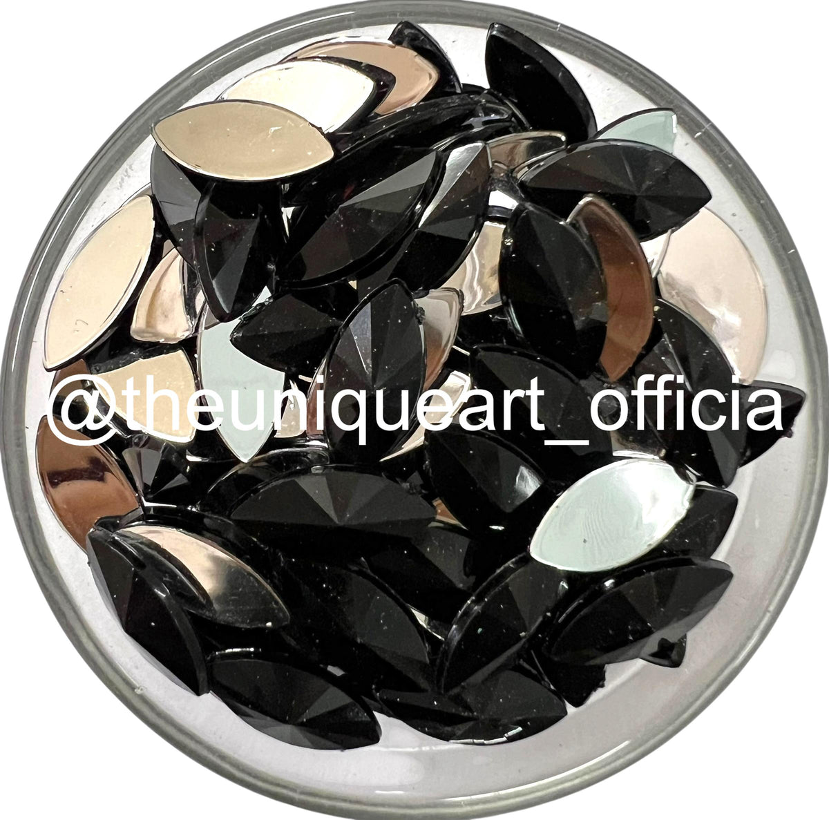 7x15mm eye-shaped flat base acrylic beads for detailed embroidery and custom jewelry making