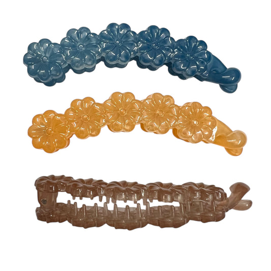 High Quality Colourful Flower Banana Clutcher Pack of 6pcs 3300-82 (Port) 11cm