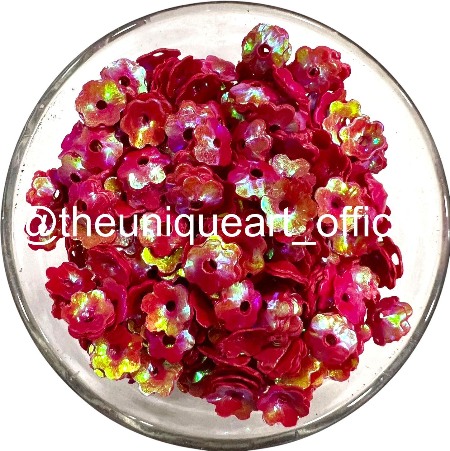 5mm Red Flower Rainbow Sequins