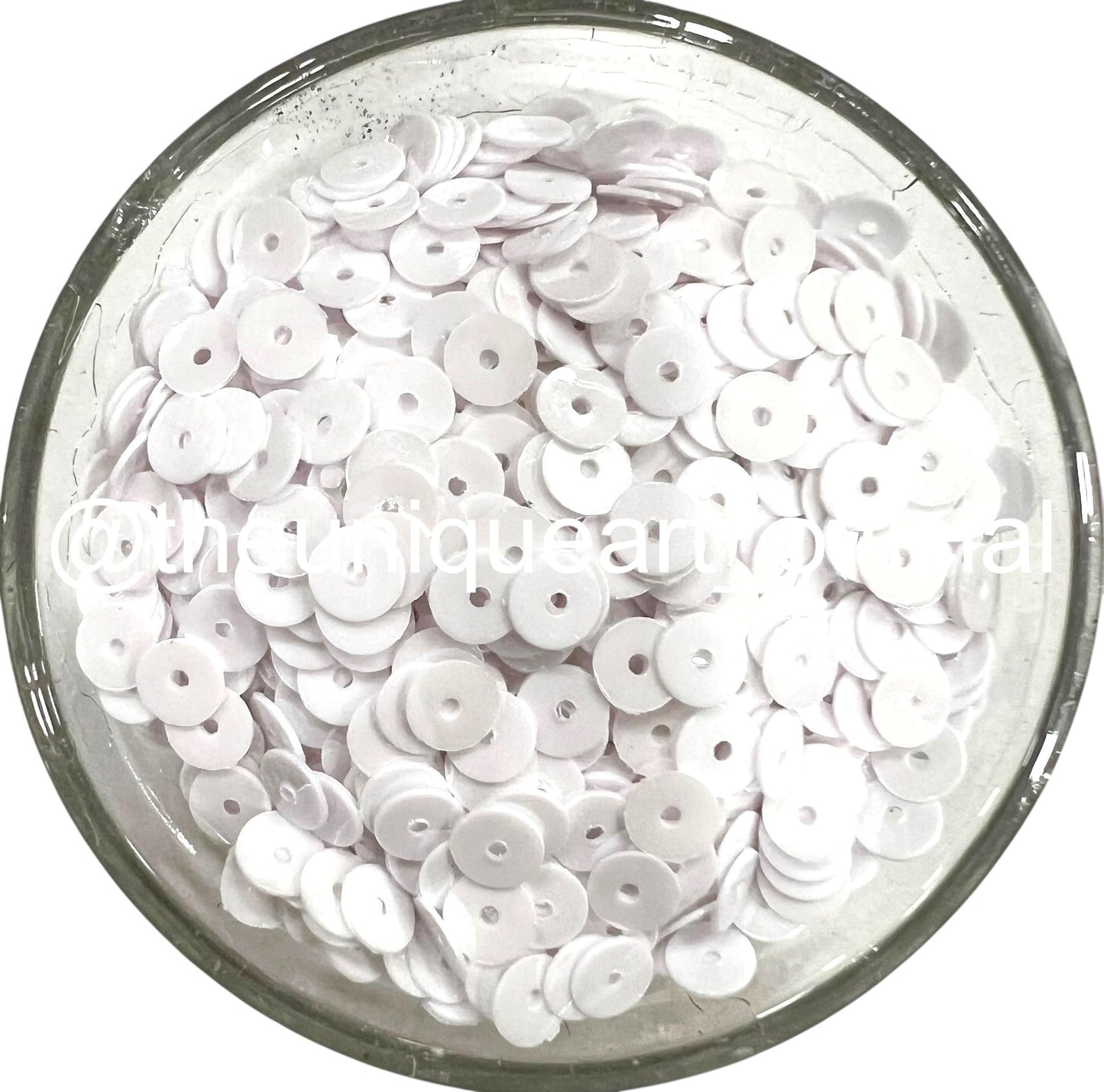 5mm White Opaque Sequins