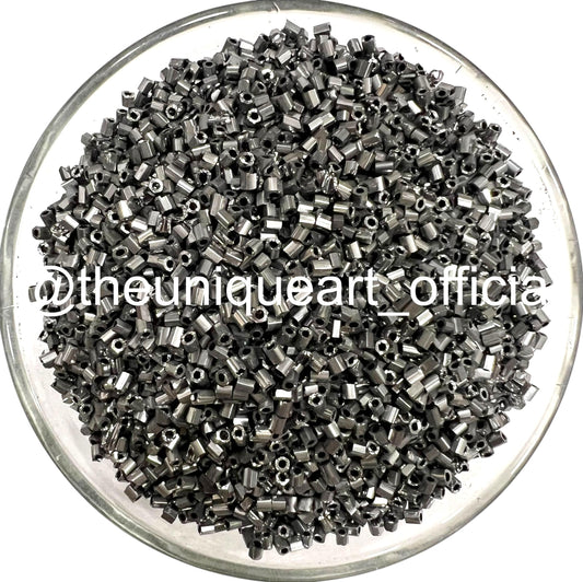 Gun Metal Cut Beads