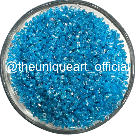 Dark Firozi Rainbow Cut Beads