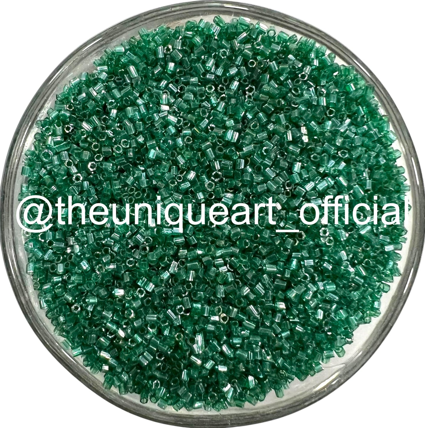 Dark Green Cut Beads
